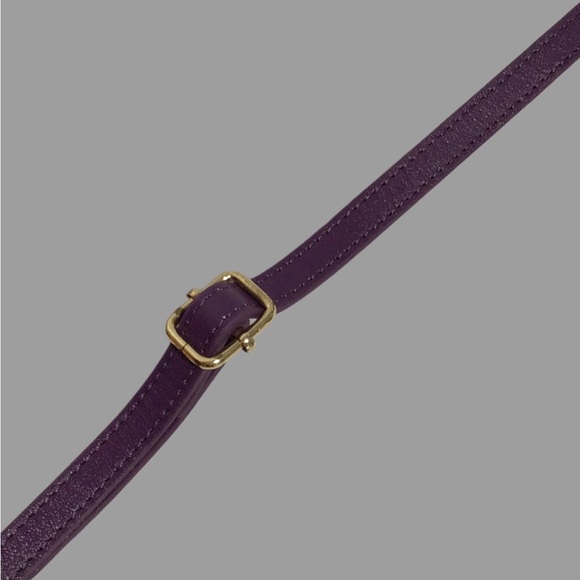 ROWALLAN of Scotland Purple Handmade Leather Mini Turn Key Crossbody Clutch - Picture 9 of 12